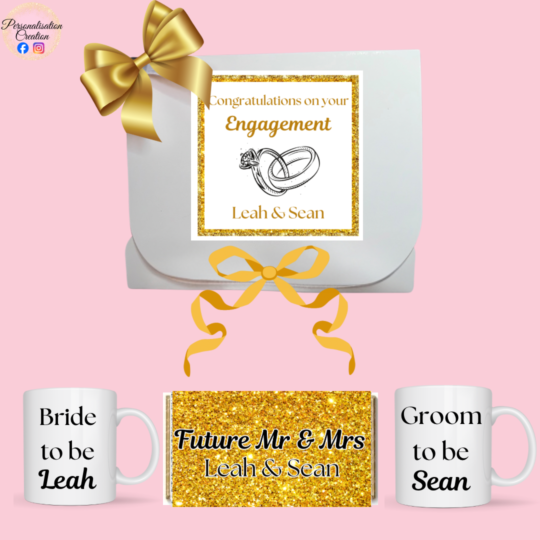 Gold engagement gift box