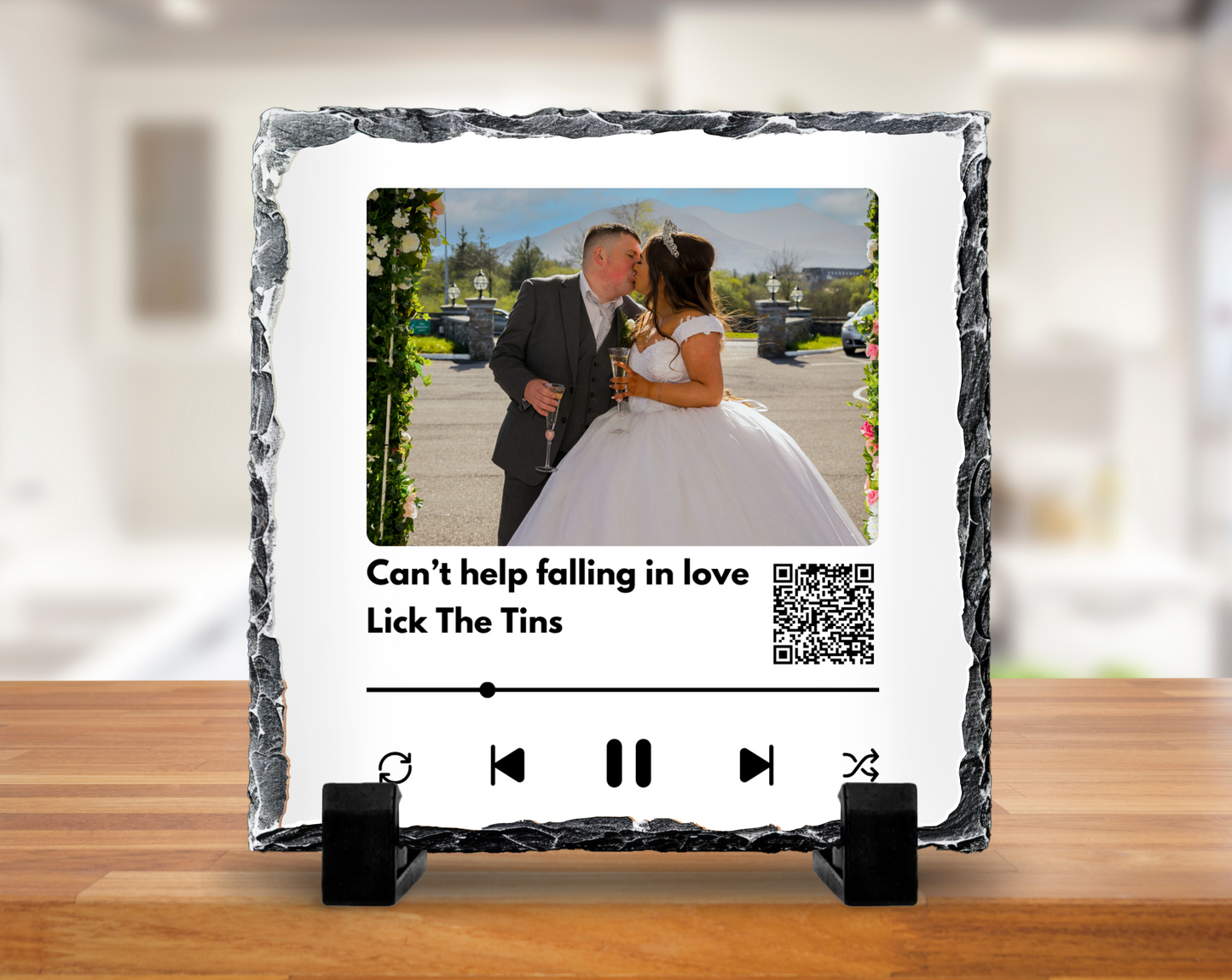 Couples song qr code slate - 20cm