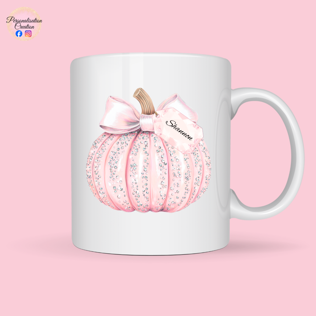 Halloween diamanté pumpkin mug