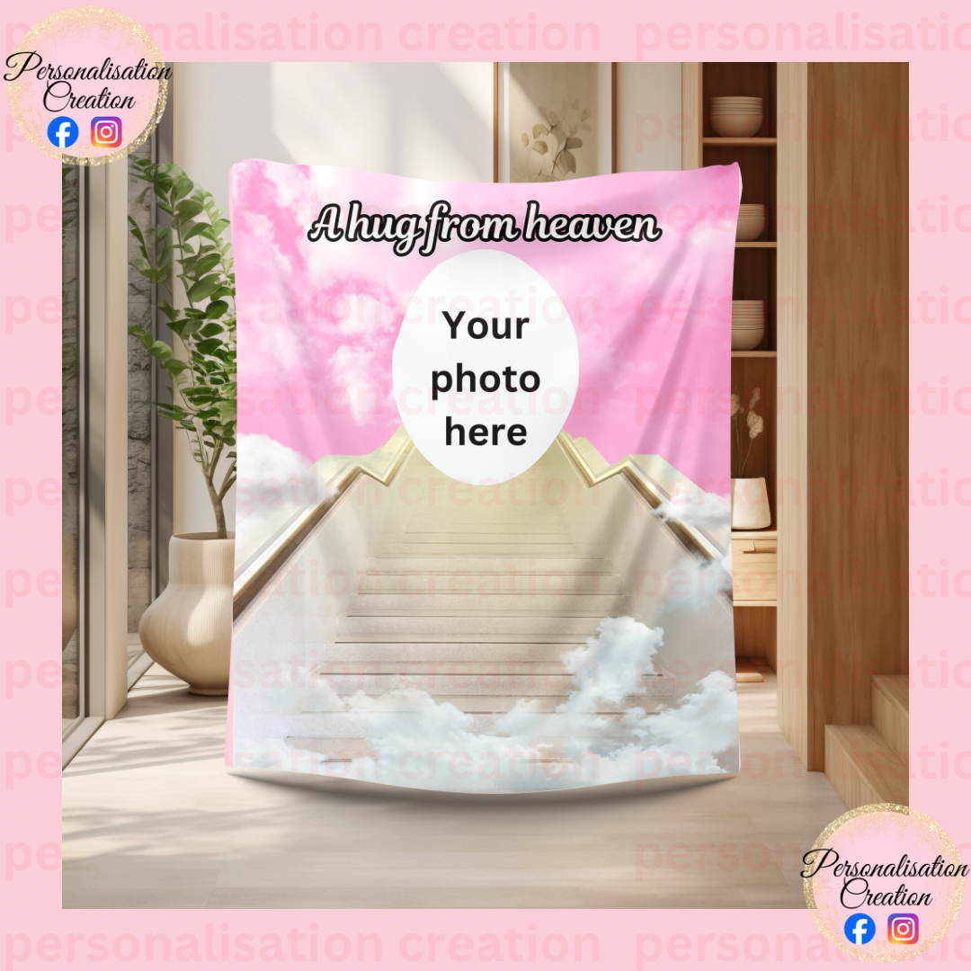 Pink hug from heaven blanket - large