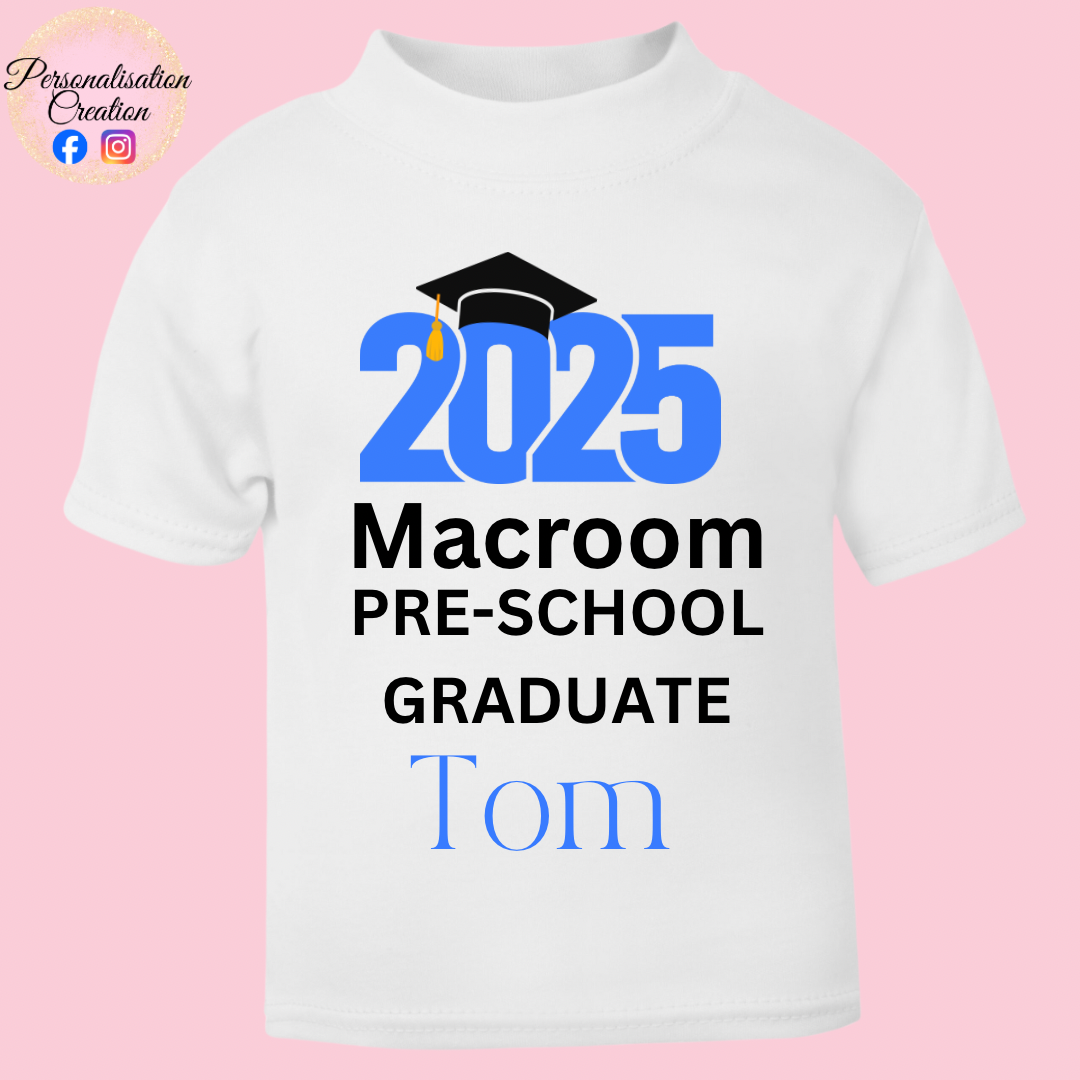 Preschool graduation with school name tshirt