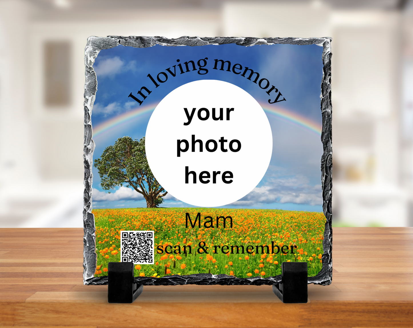 Qr code loving memory slate - 20cm