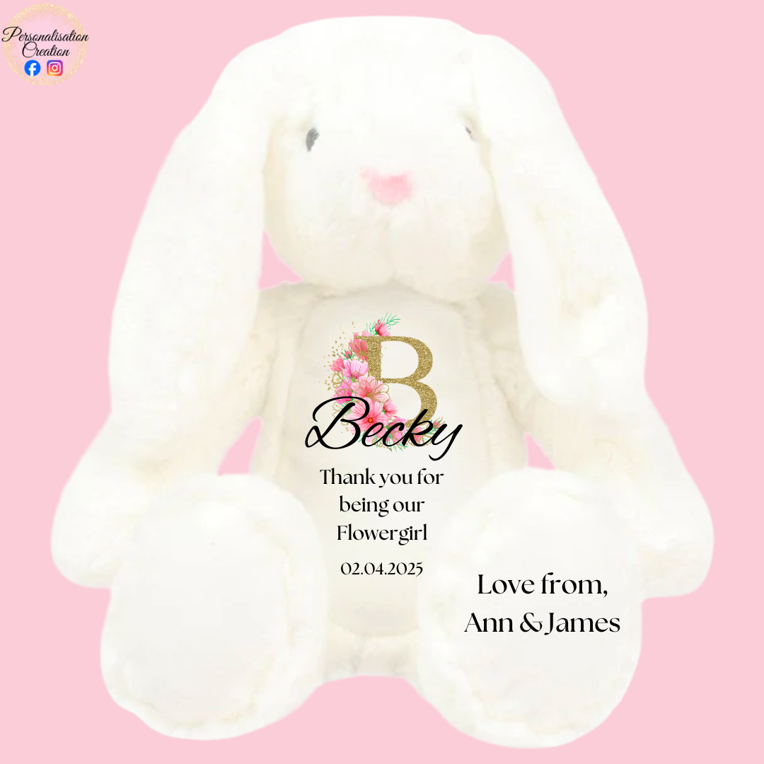 Thank you for being our flowergirl bunny teddy