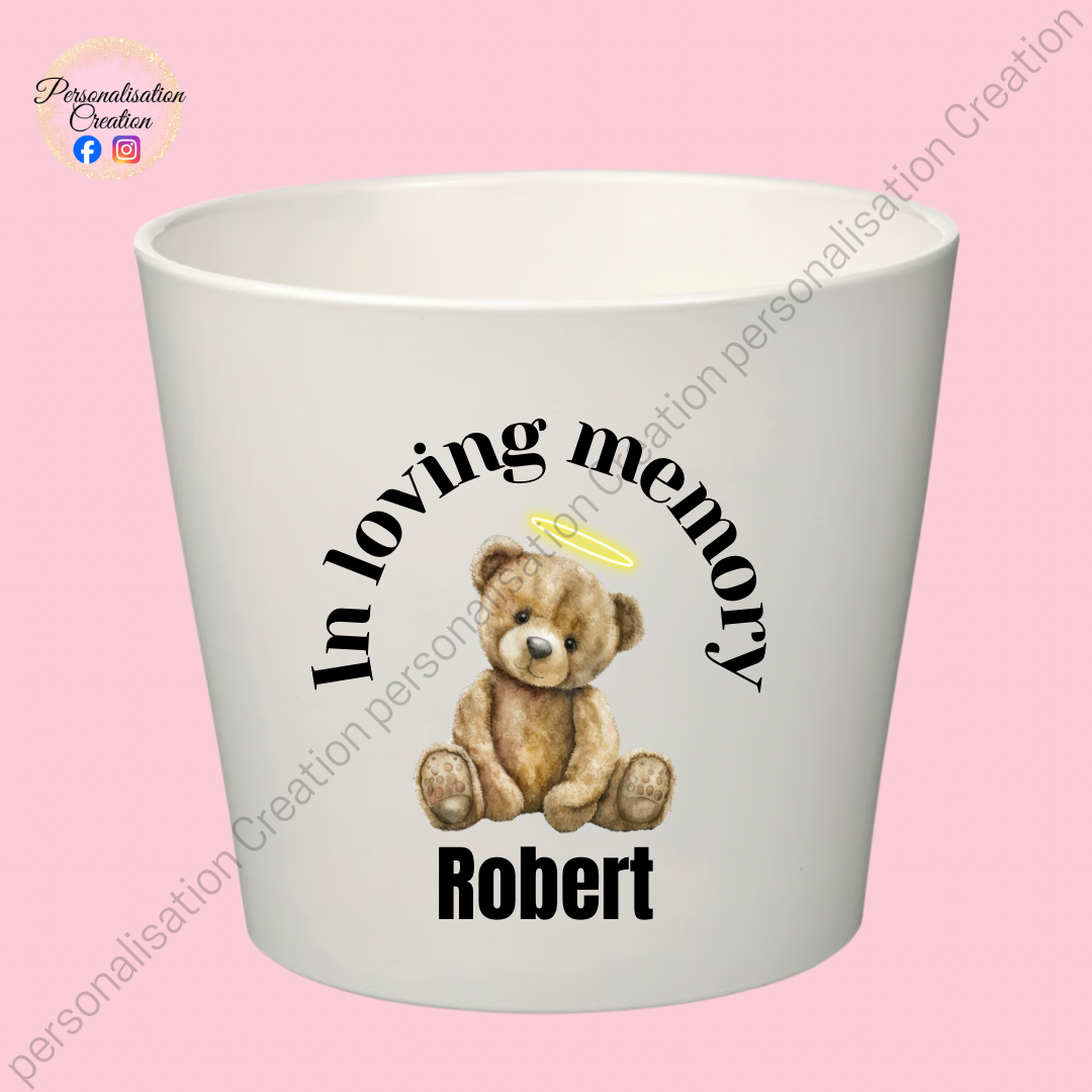 In loving memory teddy bear flower pot