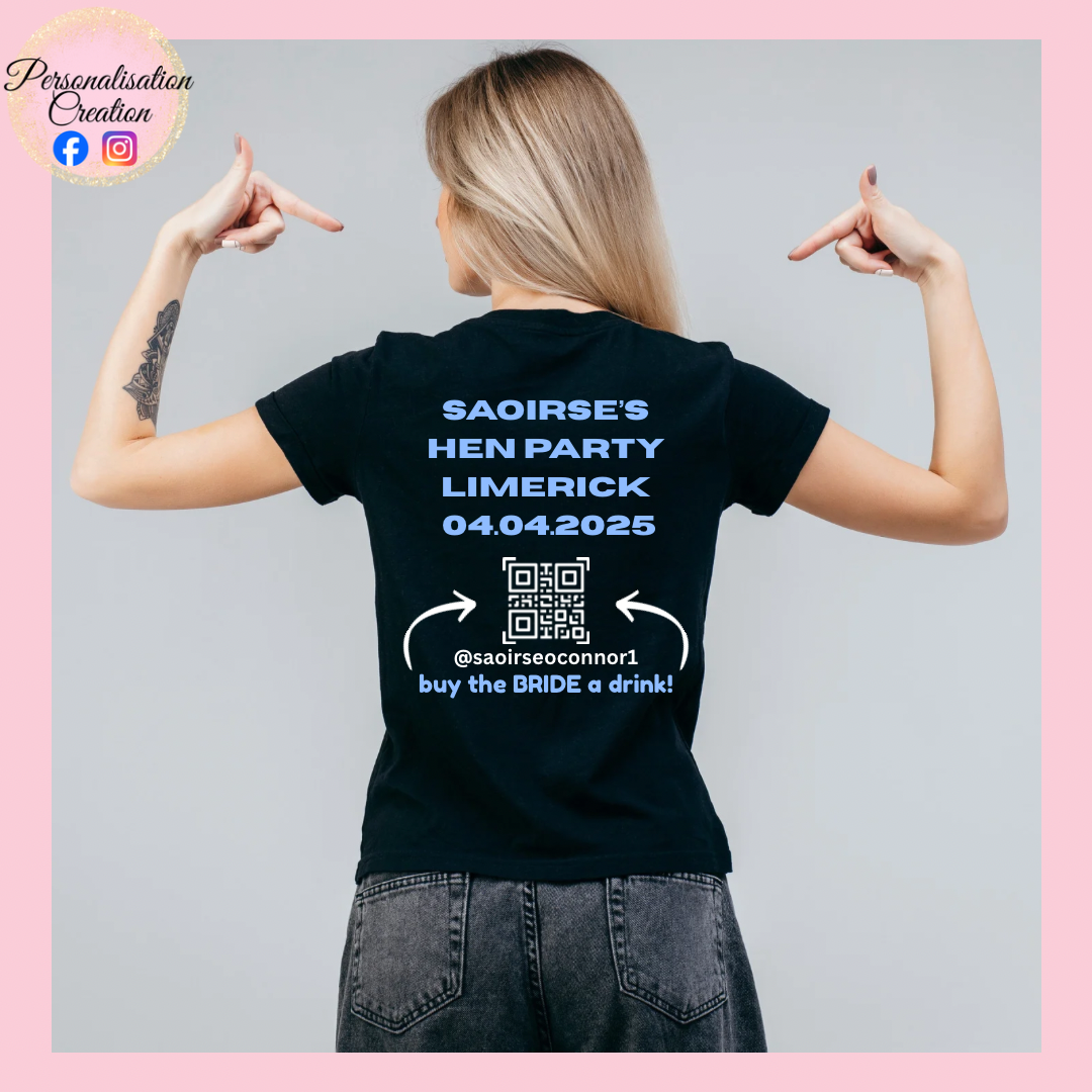 Revolut QR code hen party tshirt