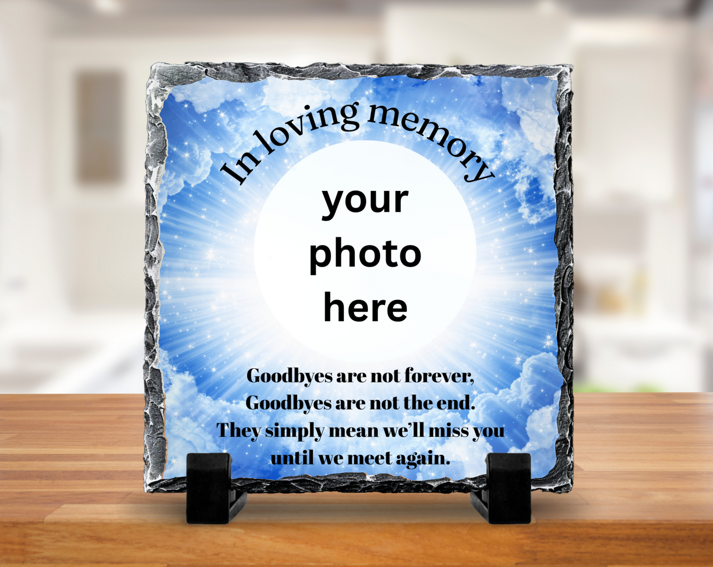 Blue sky memorial slate - 20cm