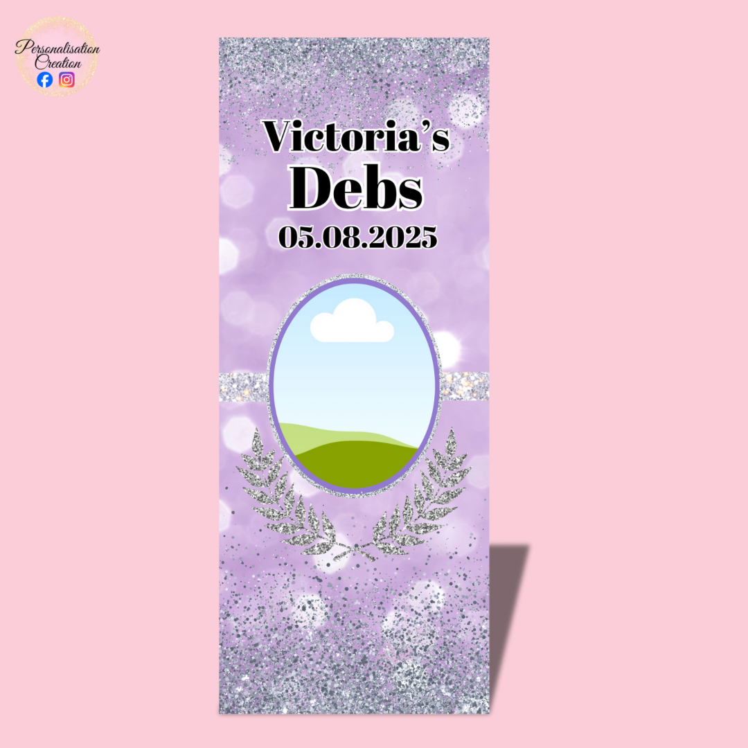 Purple debs roll up banner