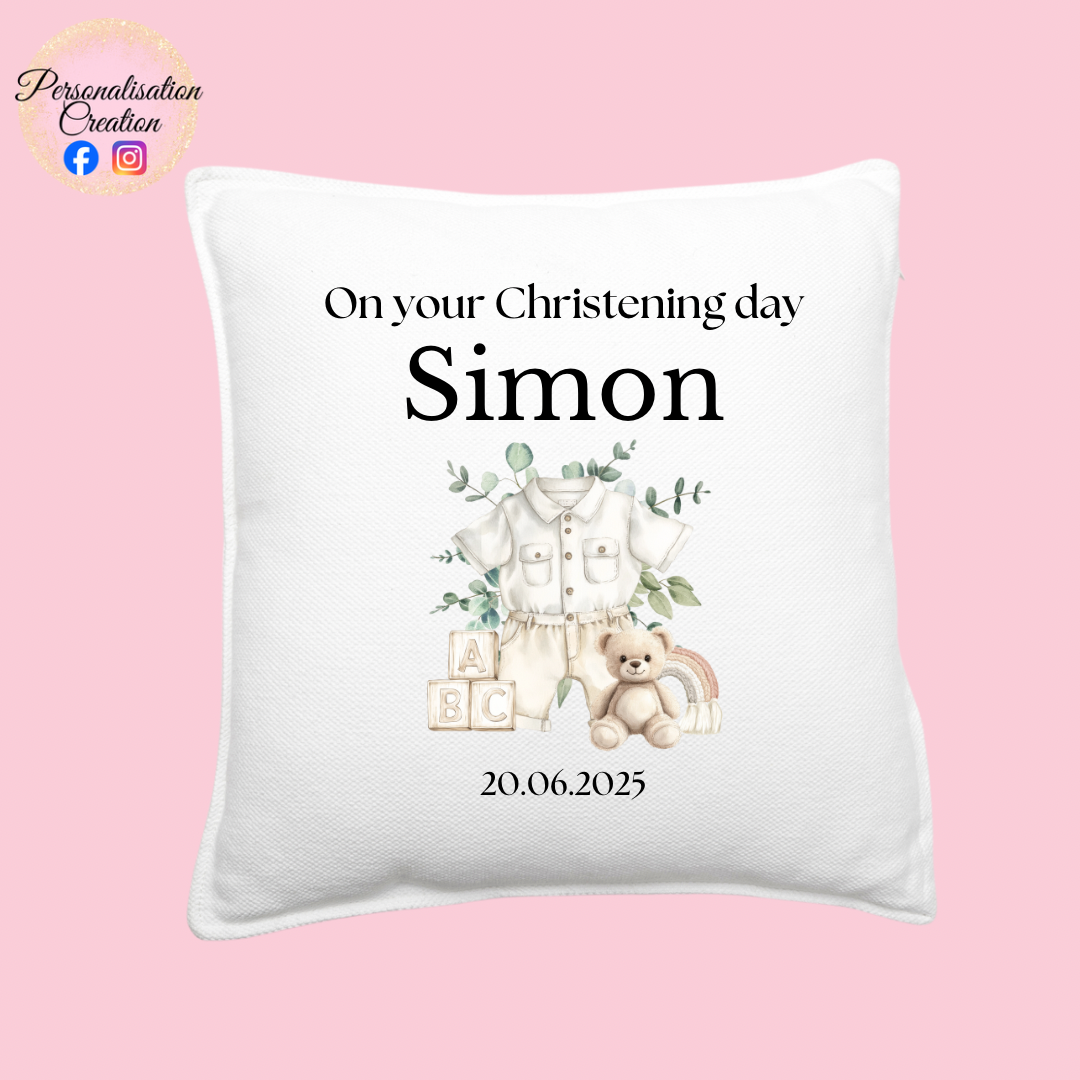Christening day cushion cover