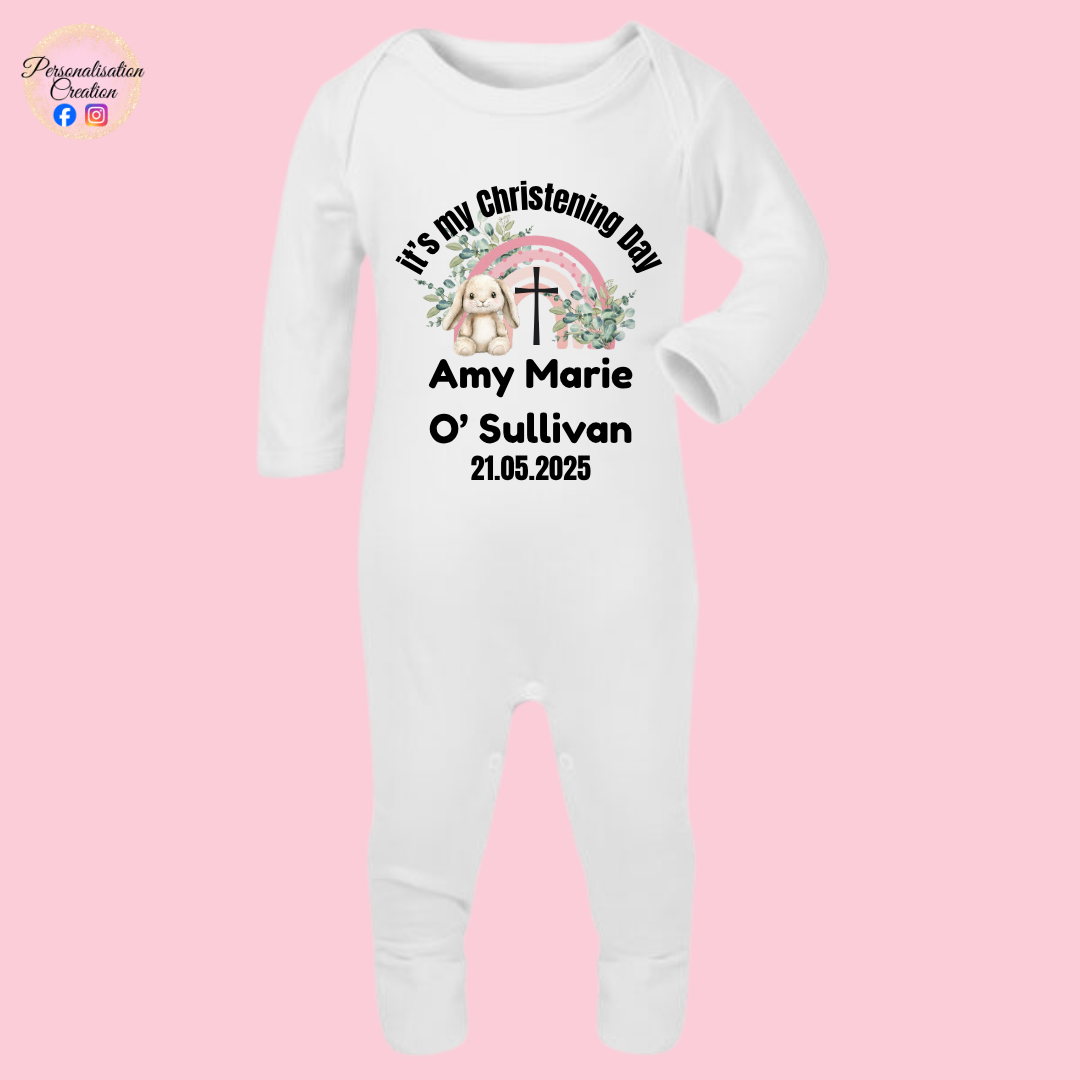 Rainbow bunny christening bundle