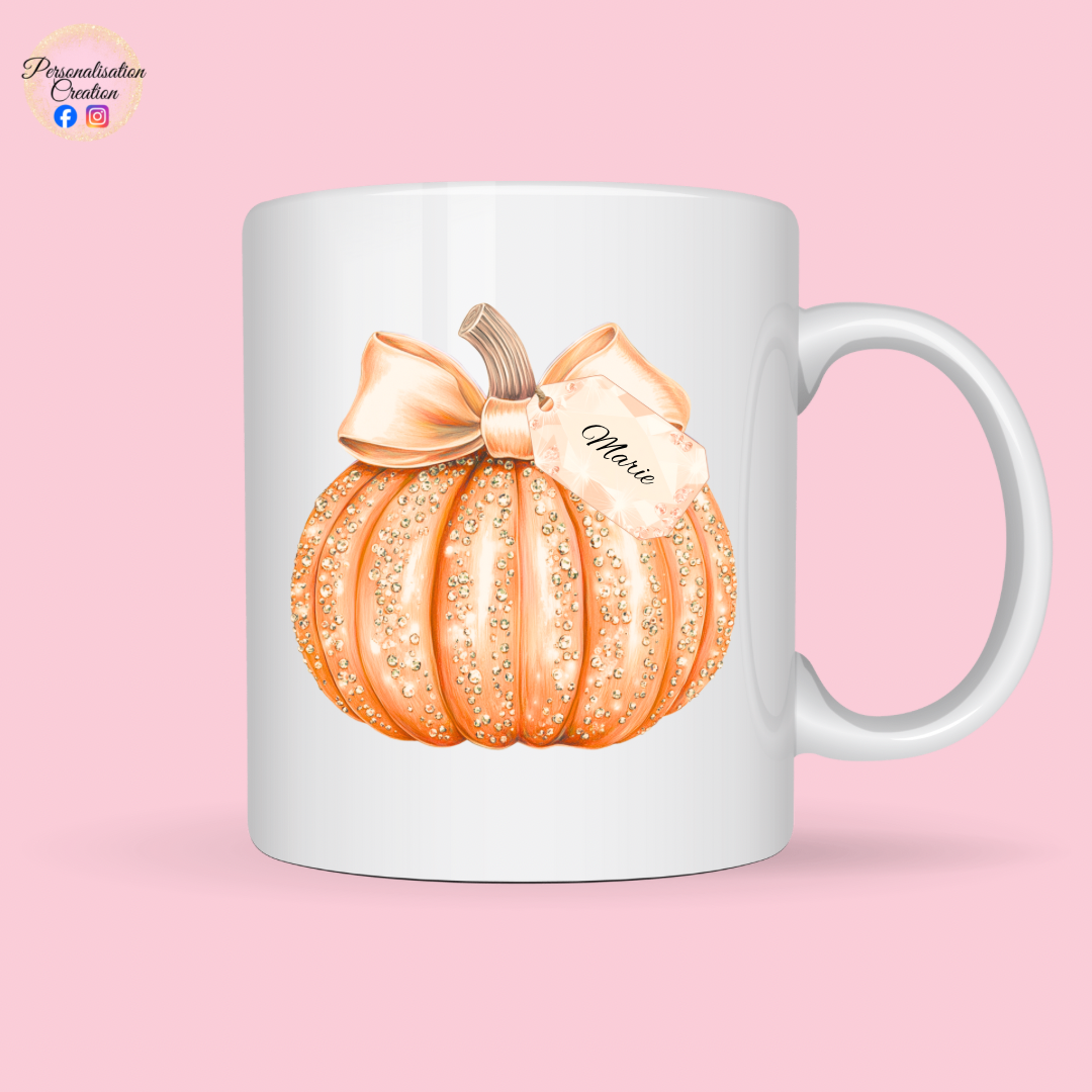 Halloween diamanté pumpkin mug