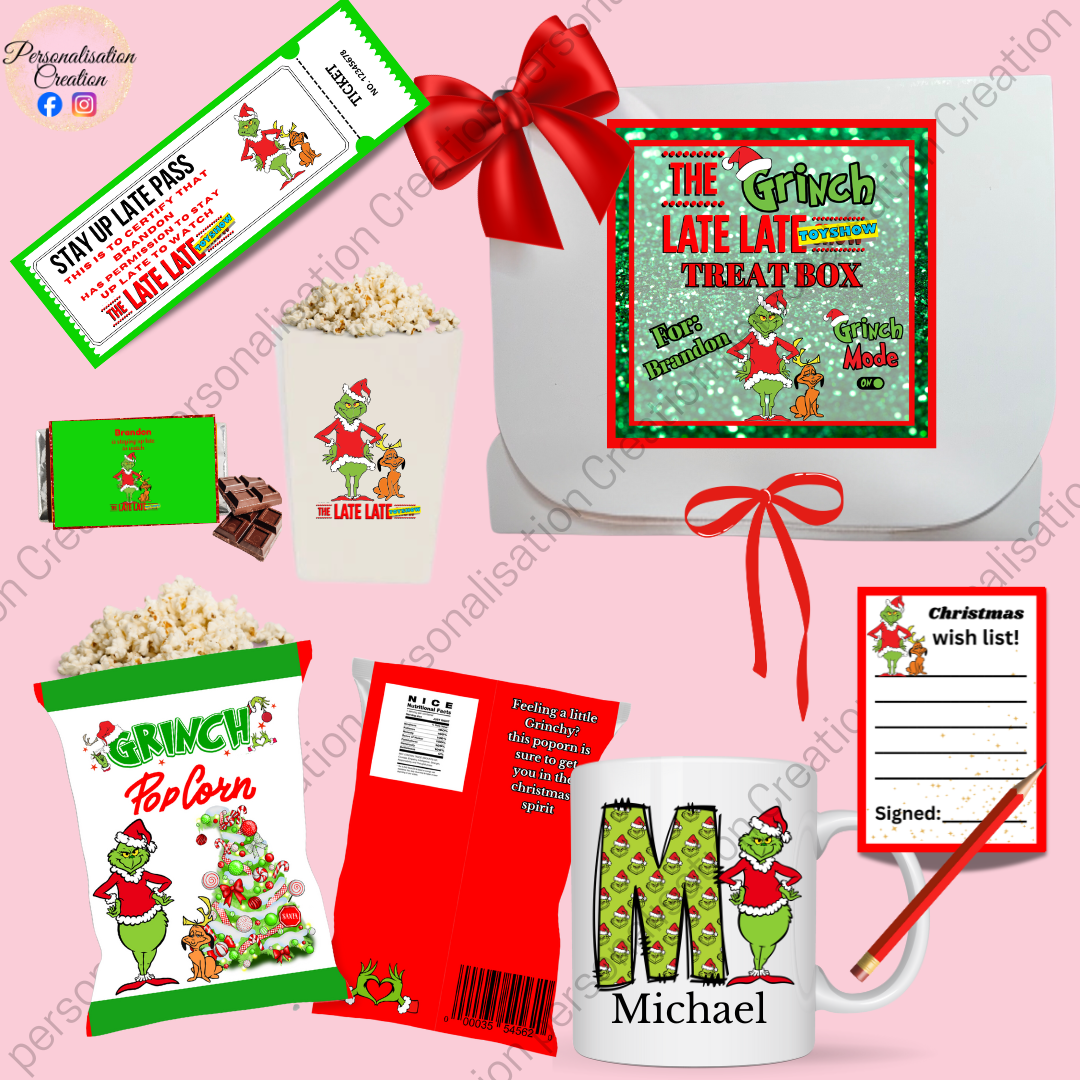 Large grinch toy show box - filled