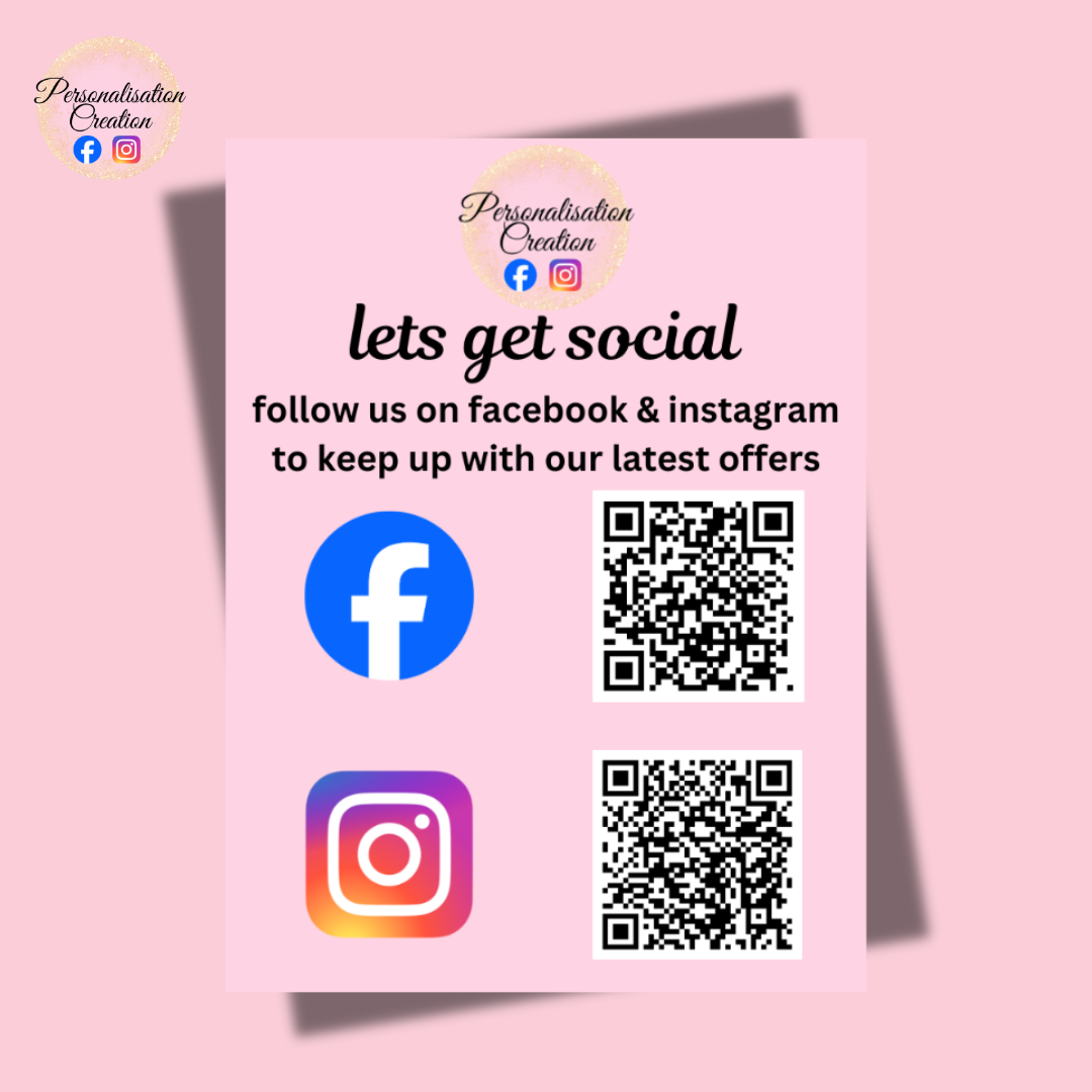 Lets get social qr code metal plaque