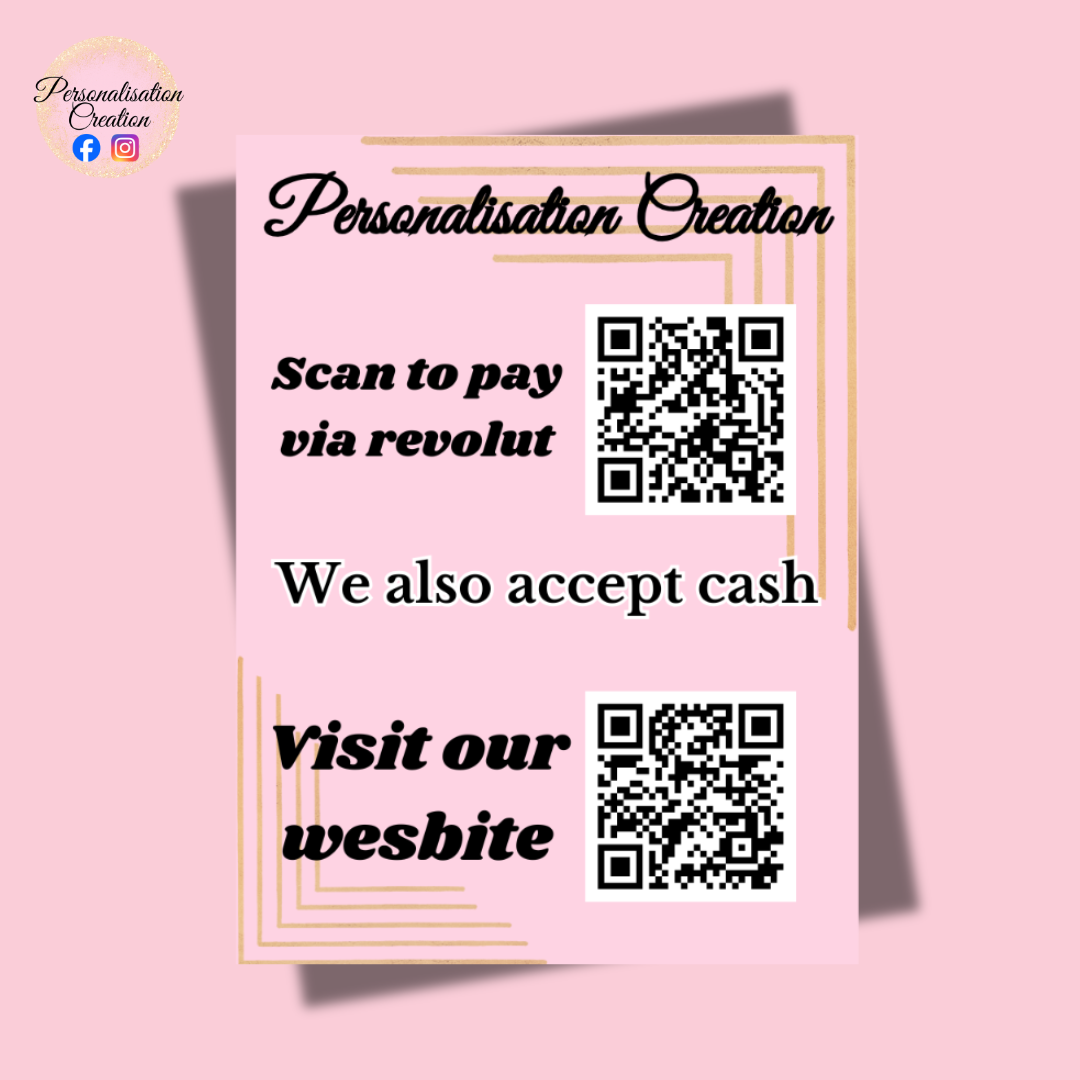 Business payment qr code metal plaque