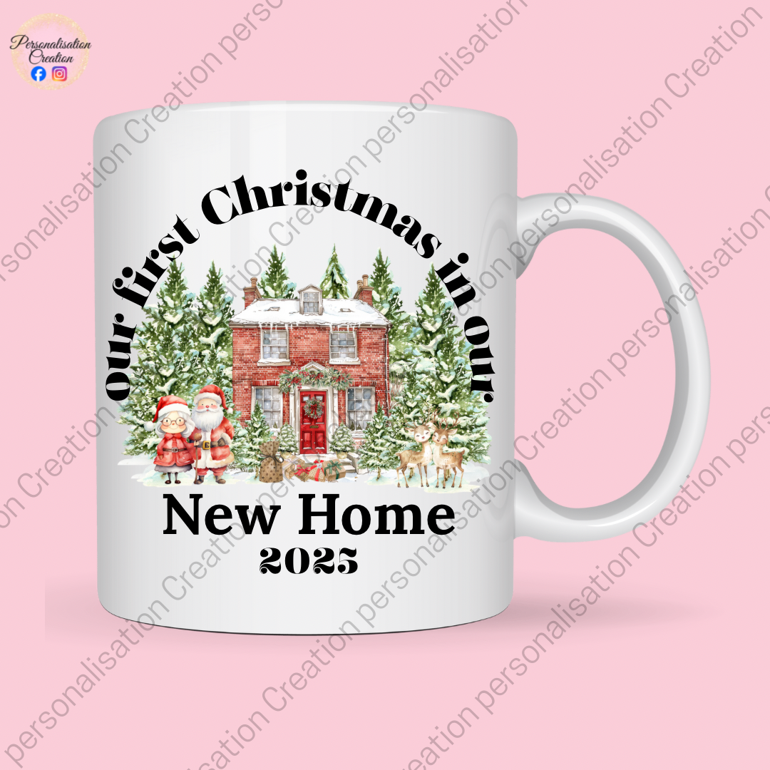 First christmas in our new home mug