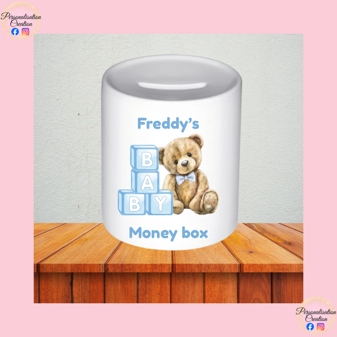 Newborn facts baby bear money box