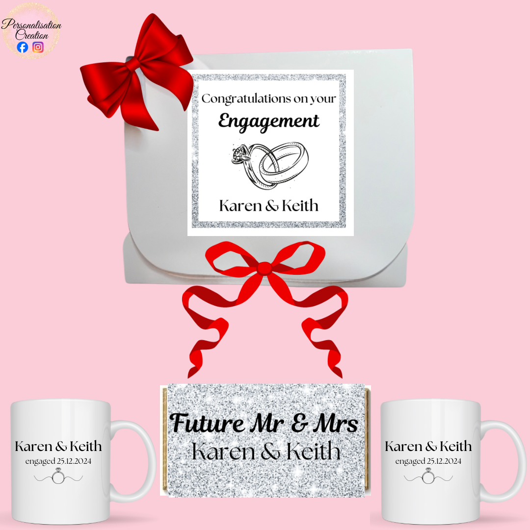 Silver engagement gift box