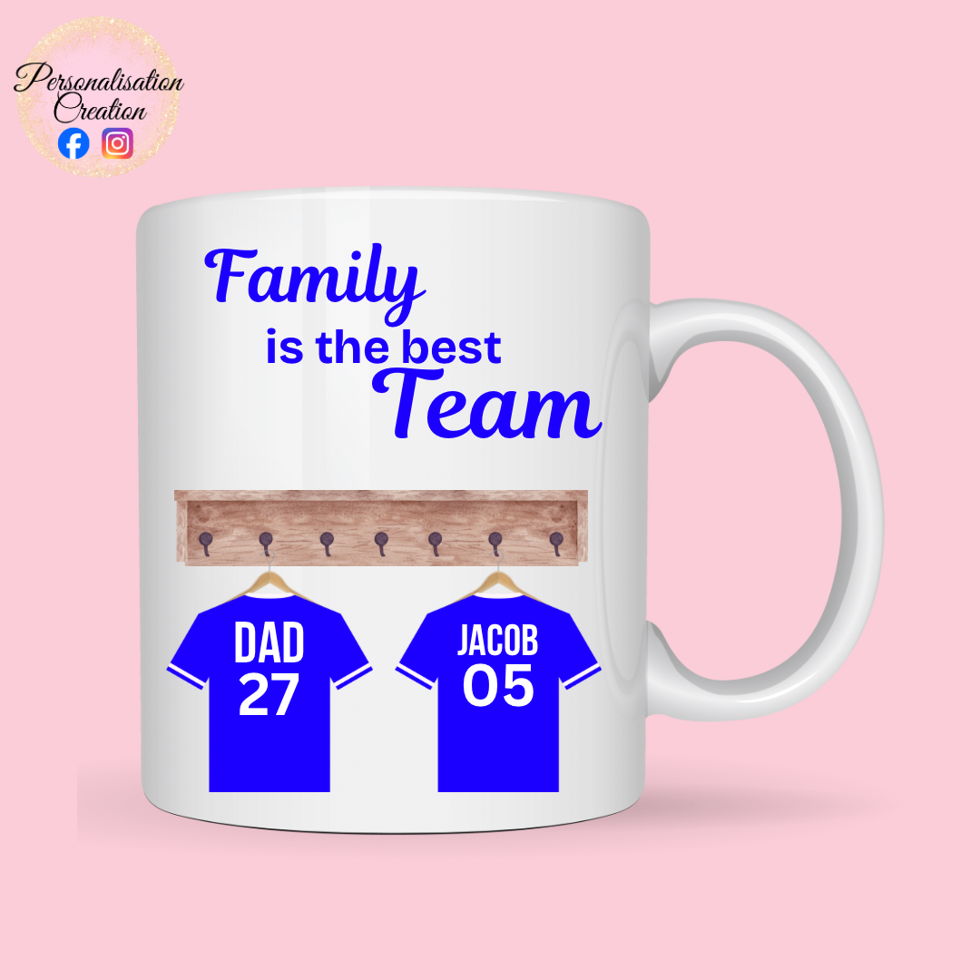 Blue jersey family is the best team mug