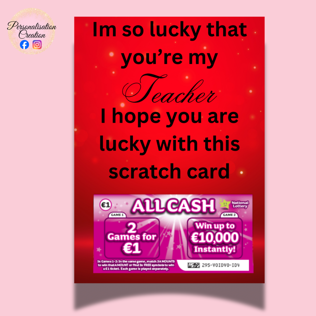 5x7 scratch card holder - teacher