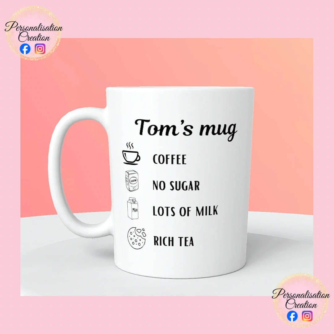 Hot drink preference mug (b&w)