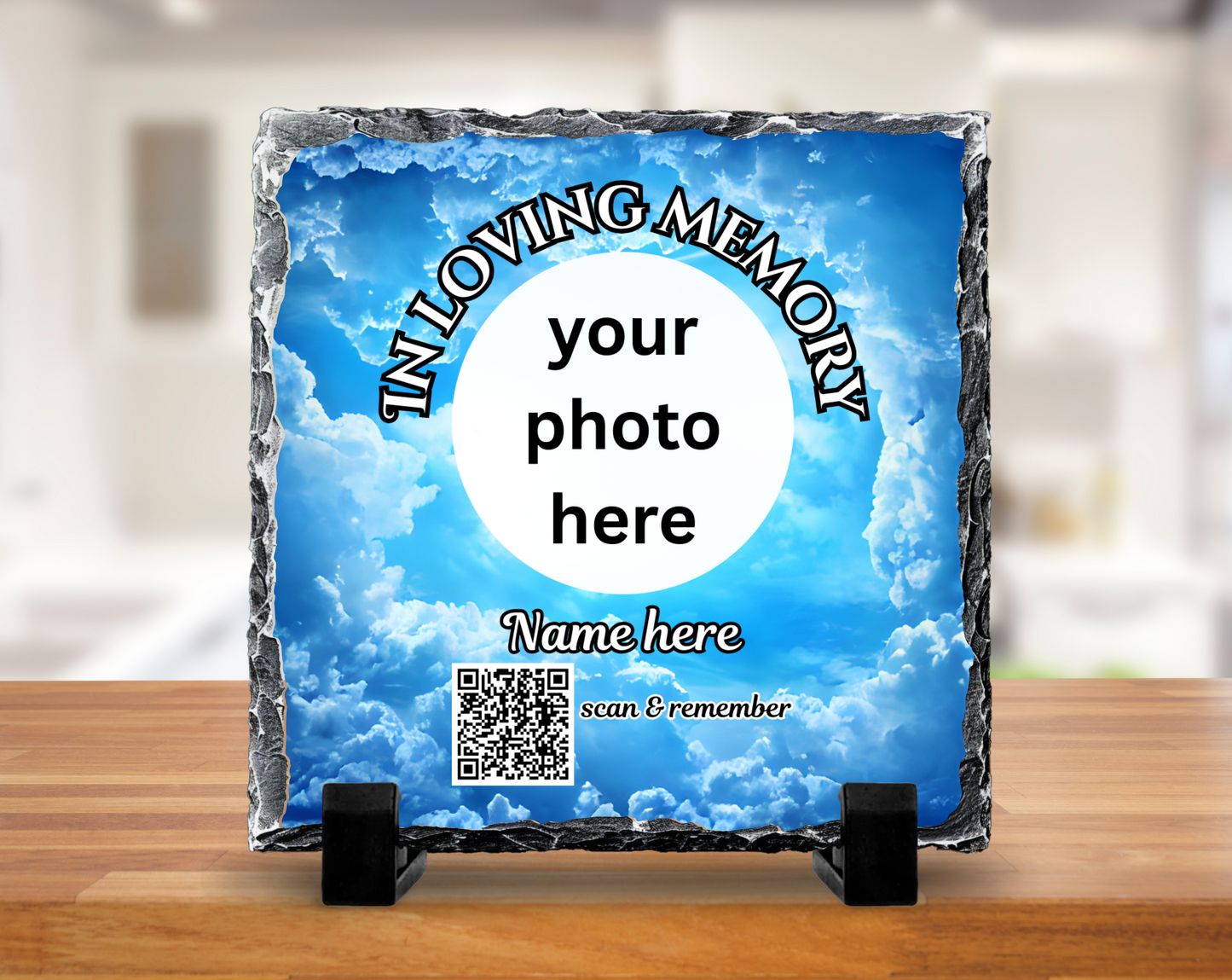 Qr code memorial slate