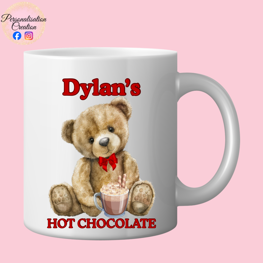 Hot chocolate teddy bear mug