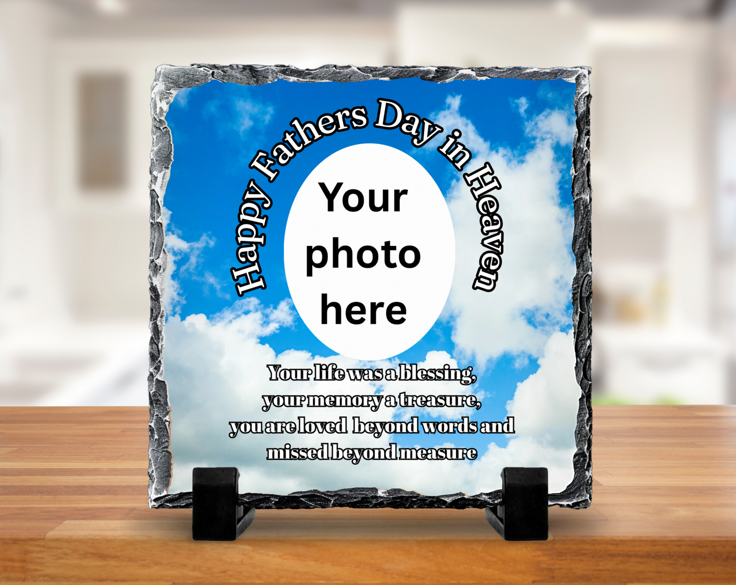 Fathers day in heaven slate - 20cm