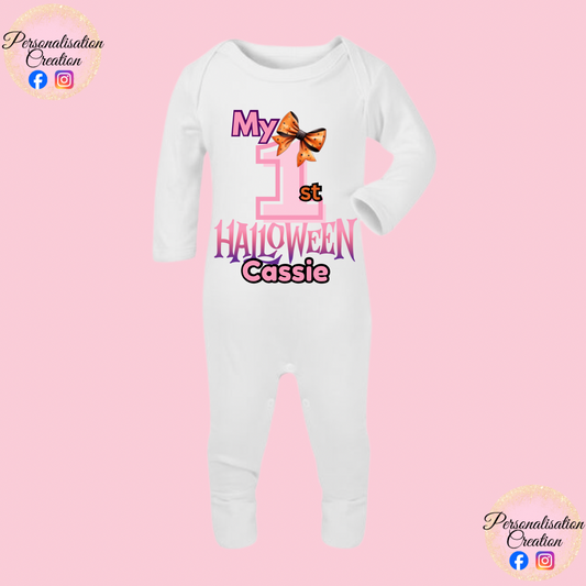 Pink my 1st halloween babygrow