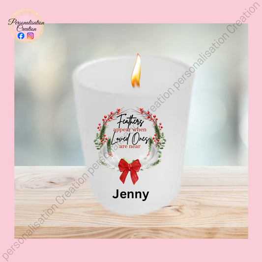 Feathers appear tea light holder