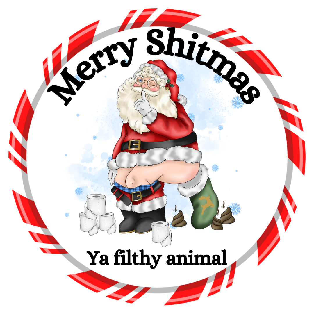 Merry shitmas sweet tub label