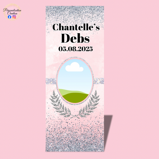 Pink debs roll up banner