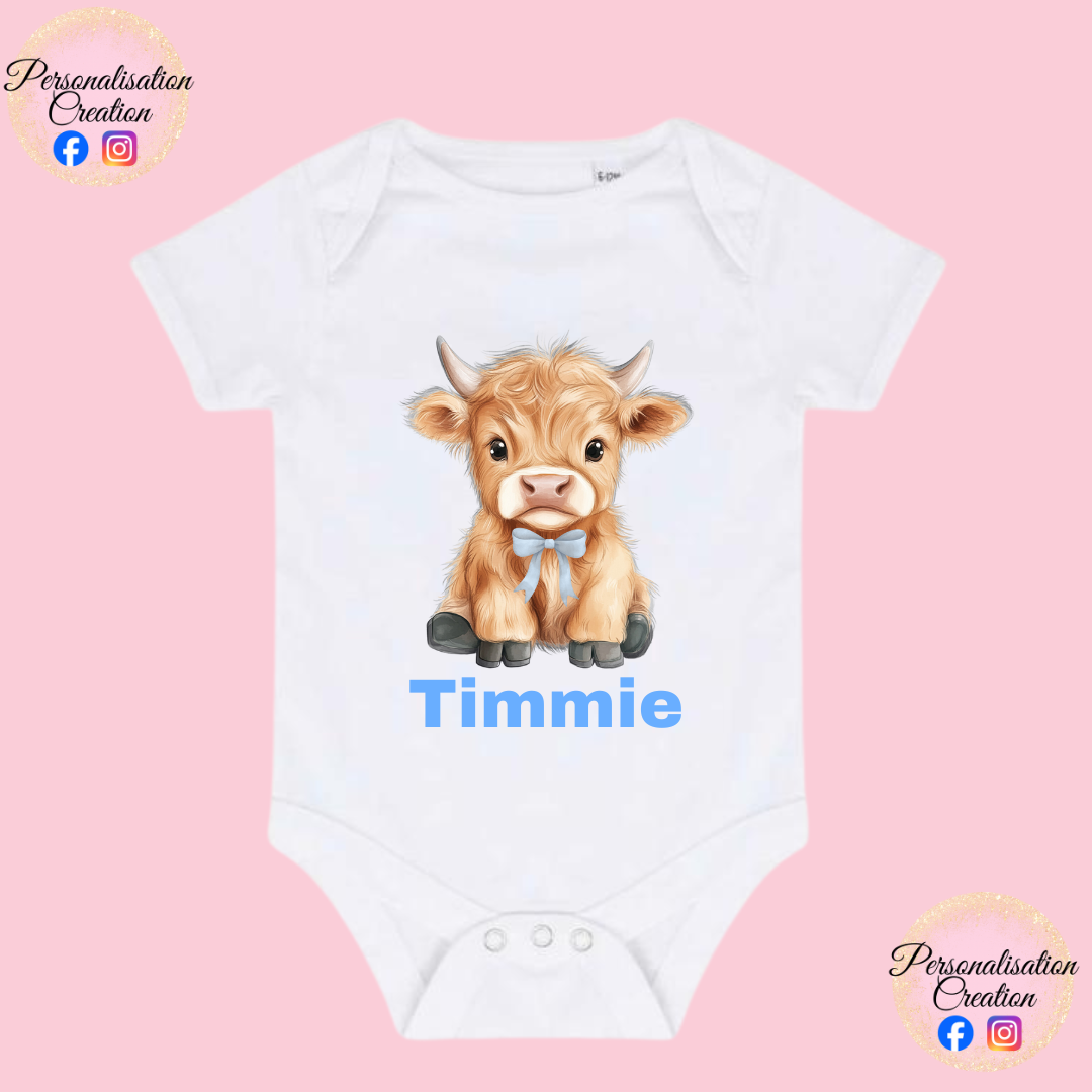 Highland cow baby vest