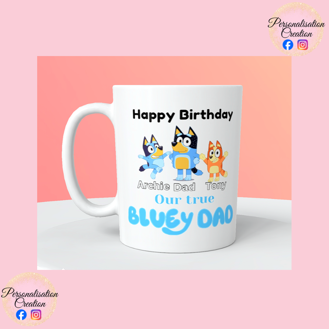 Bluey dad birthday cup