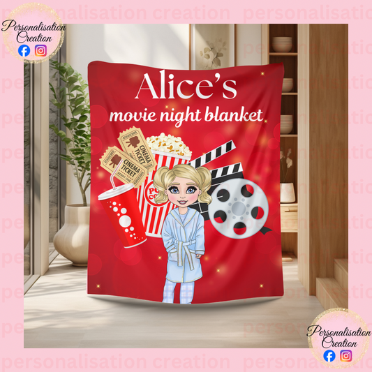 Movie blanket with character - large