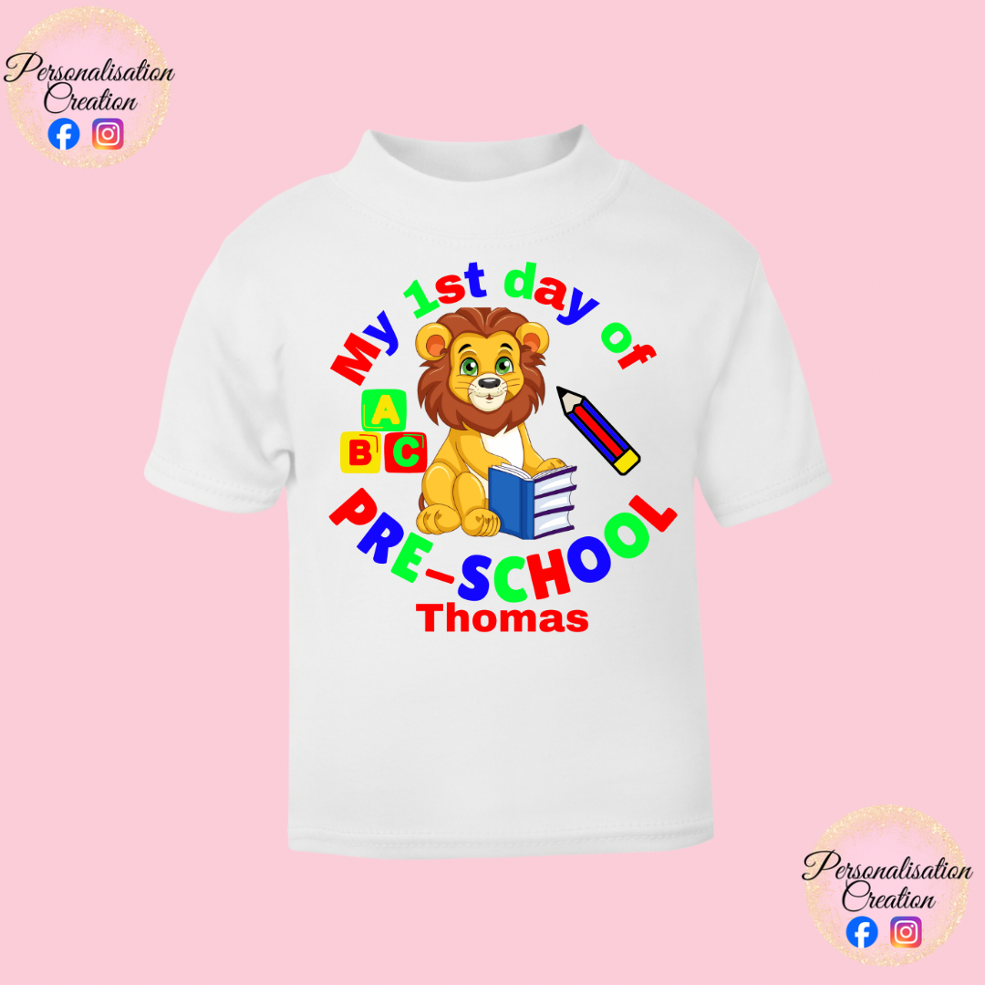 Unisex First day of pre-school tshirt