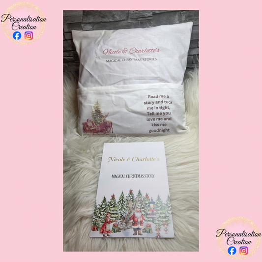 Magical christmas cushion cover & storybook duo