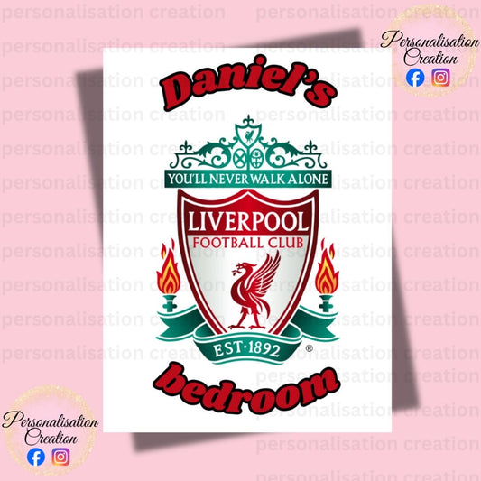 Liverpool bedroom door sign