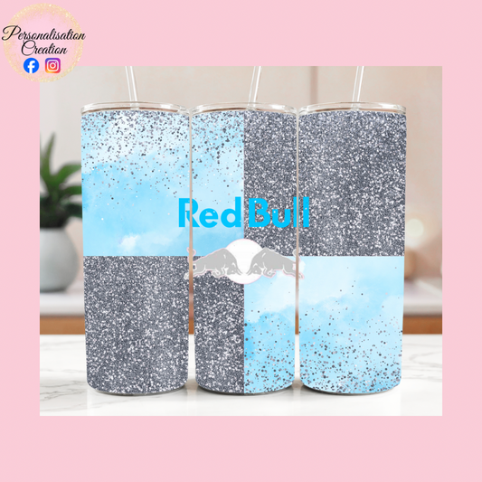 blue glitter redbull tumbler