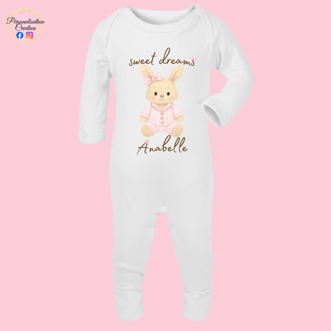 Sweet dreams bunny babygrow