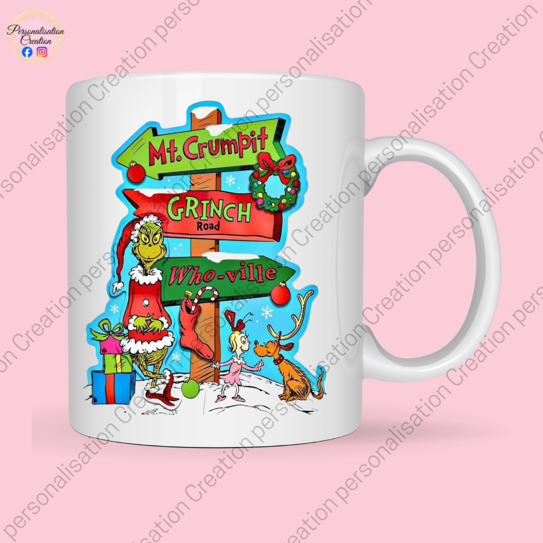 Grinch sign mug