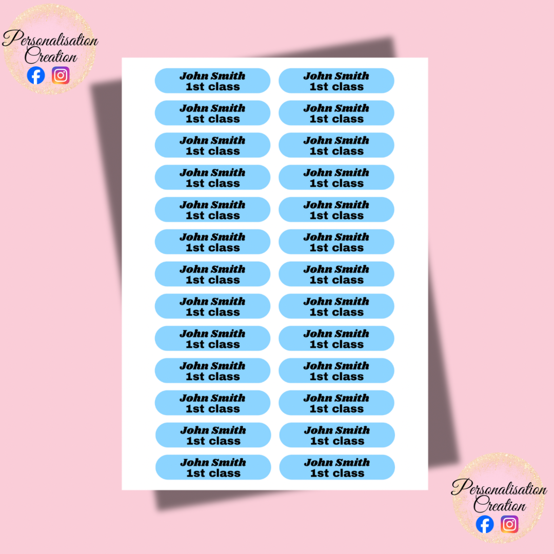 School uniform iron on labels