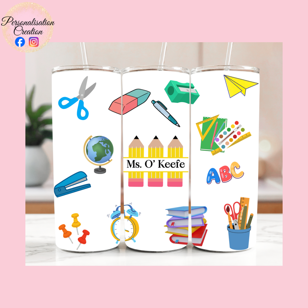 Teacher tumbler - white