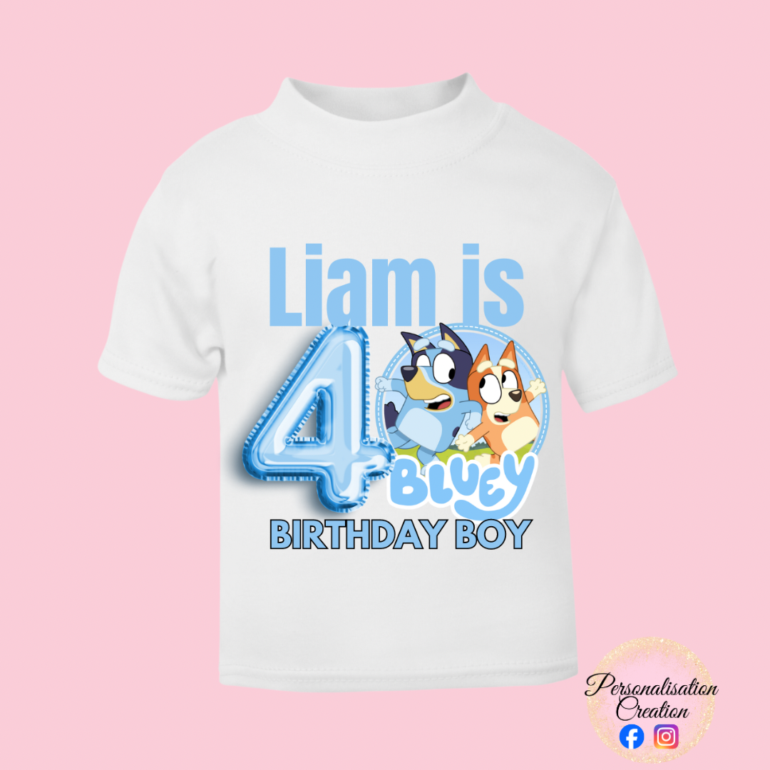 Bluey kids birthday tshirt