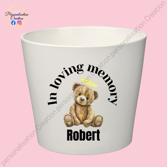 In loving memory teddy bear flower pot