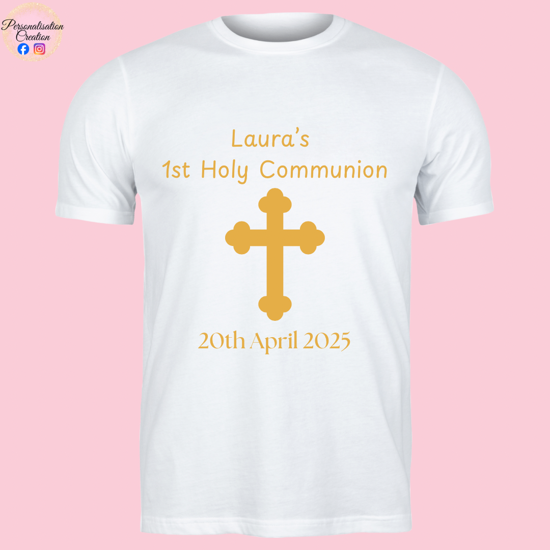 Communion tshirt - gold text