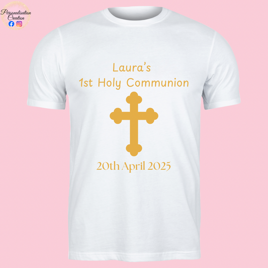 Communion tshirt - gold text