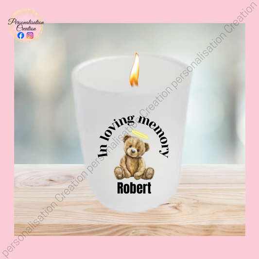 In loving memory teddy bear tea light holder