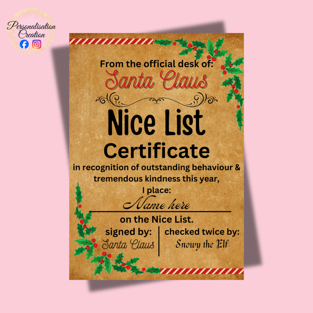 Nice list certificate