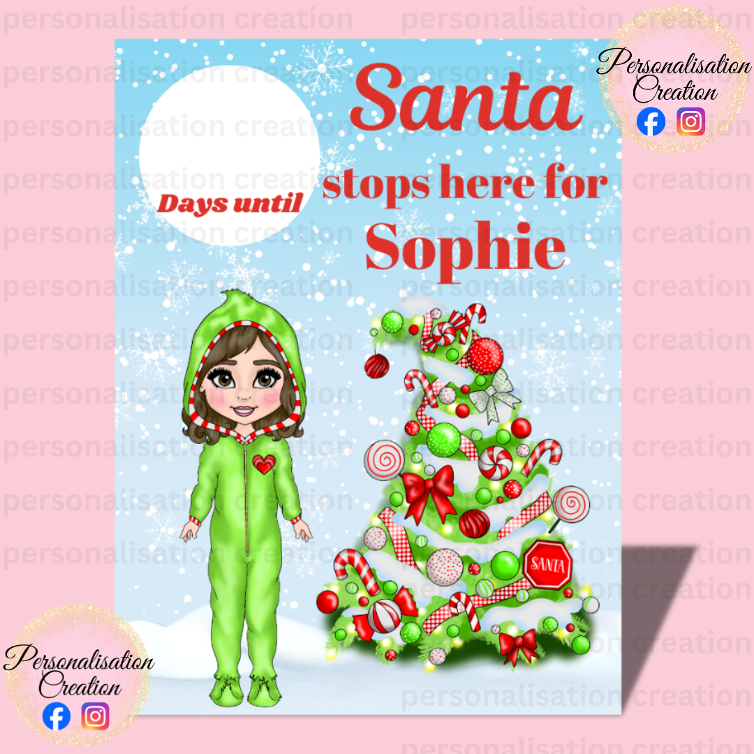 Santa countdown - grinch inspired