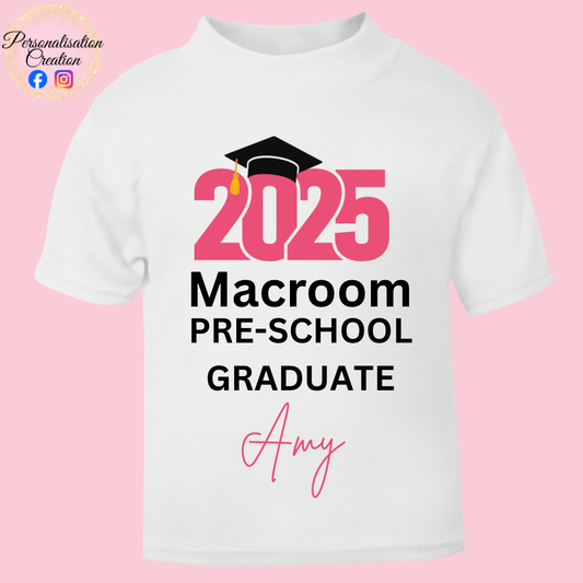 Preschool graduation with school name tshirt