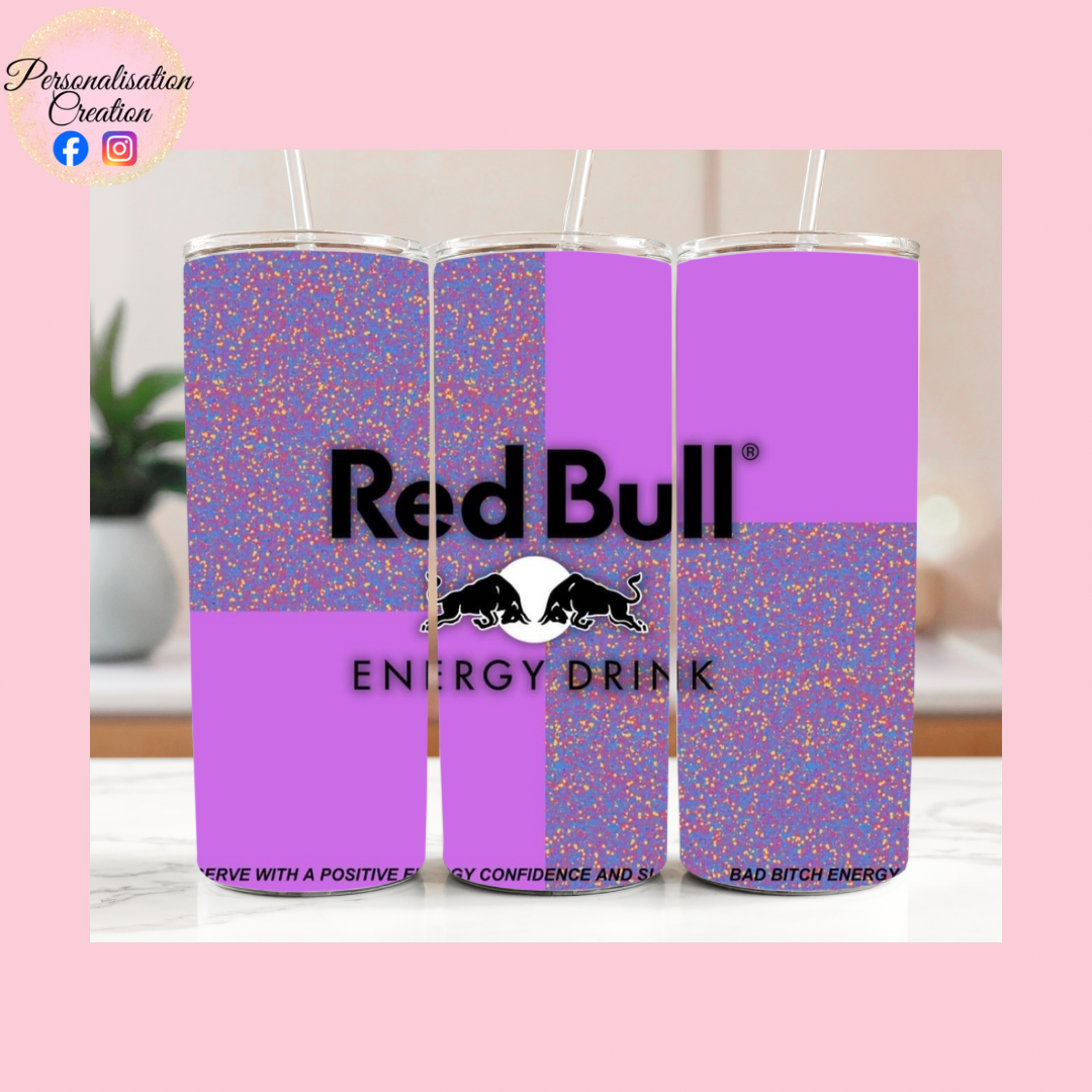 Purple redbull tumbler